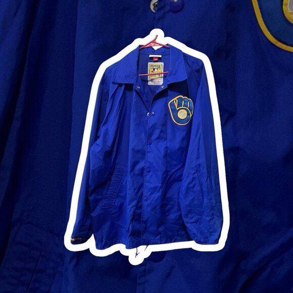 Milwaukee Brewers Mitchell & Ness Cooperstown Collection Baseball Jacket 3XL - Picture 2 of 12